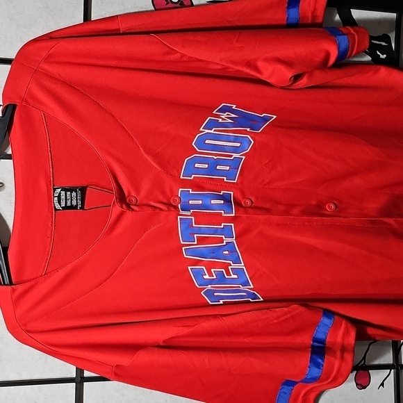 Death Row Records Red‎ Baseball Jersey Size 3XL New - Picture 2 of 7